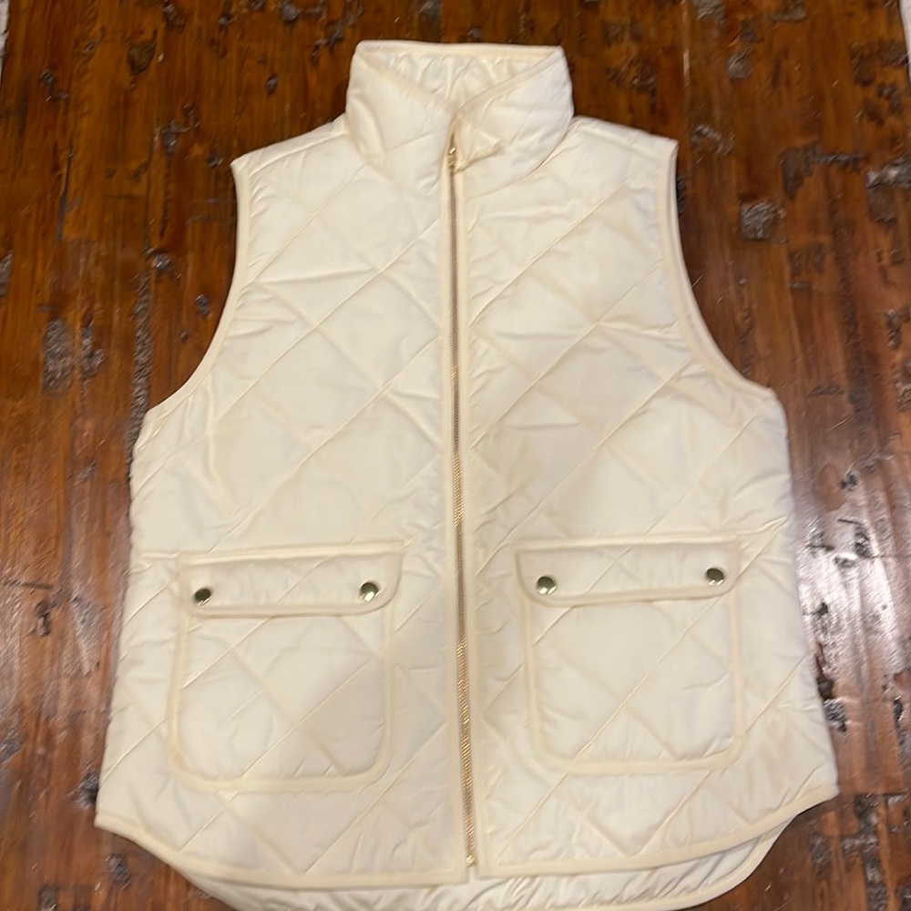 J. Crew Cream quilted vest